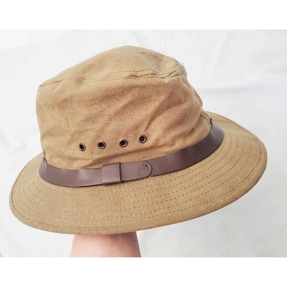 Filson Garment Co. Vintage Tan Waxed Canvas Tin Indiana Jones Style Hat S - Picture 4 of 10